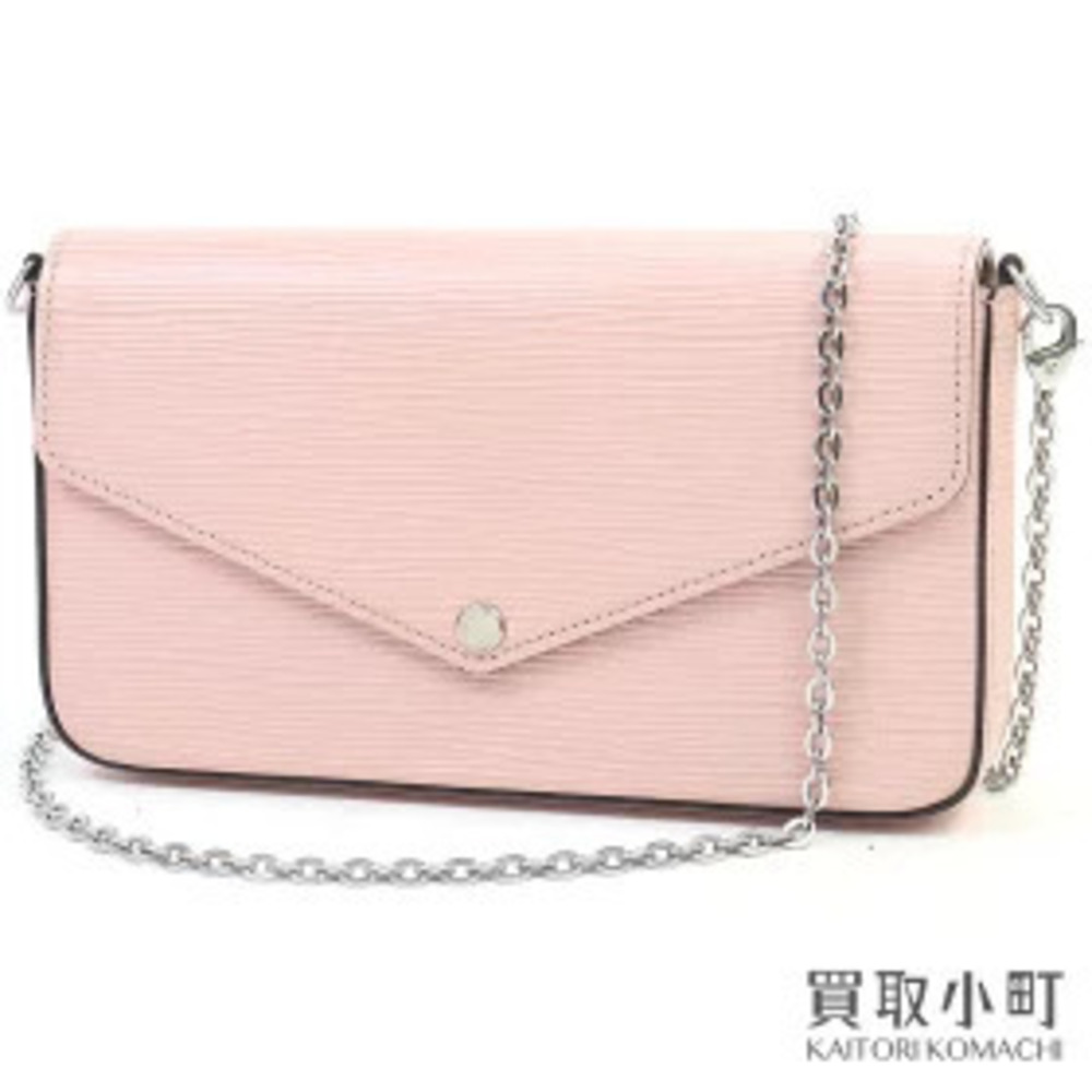 Louis Vuitton Pochette Felicie Epi Rose Pink Ballerine Chain Shoulder Bag